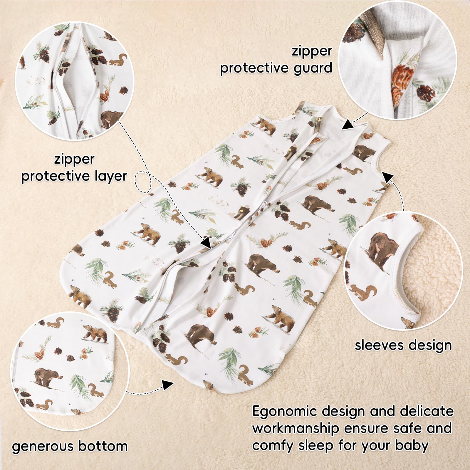 close-up of organic cotton texture highlights breathable, skin-friendly fabric for sensitive baby skin