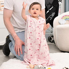 David's Kids sleep sack close-up reveals soft, 100% cotton fabric for delicate skin