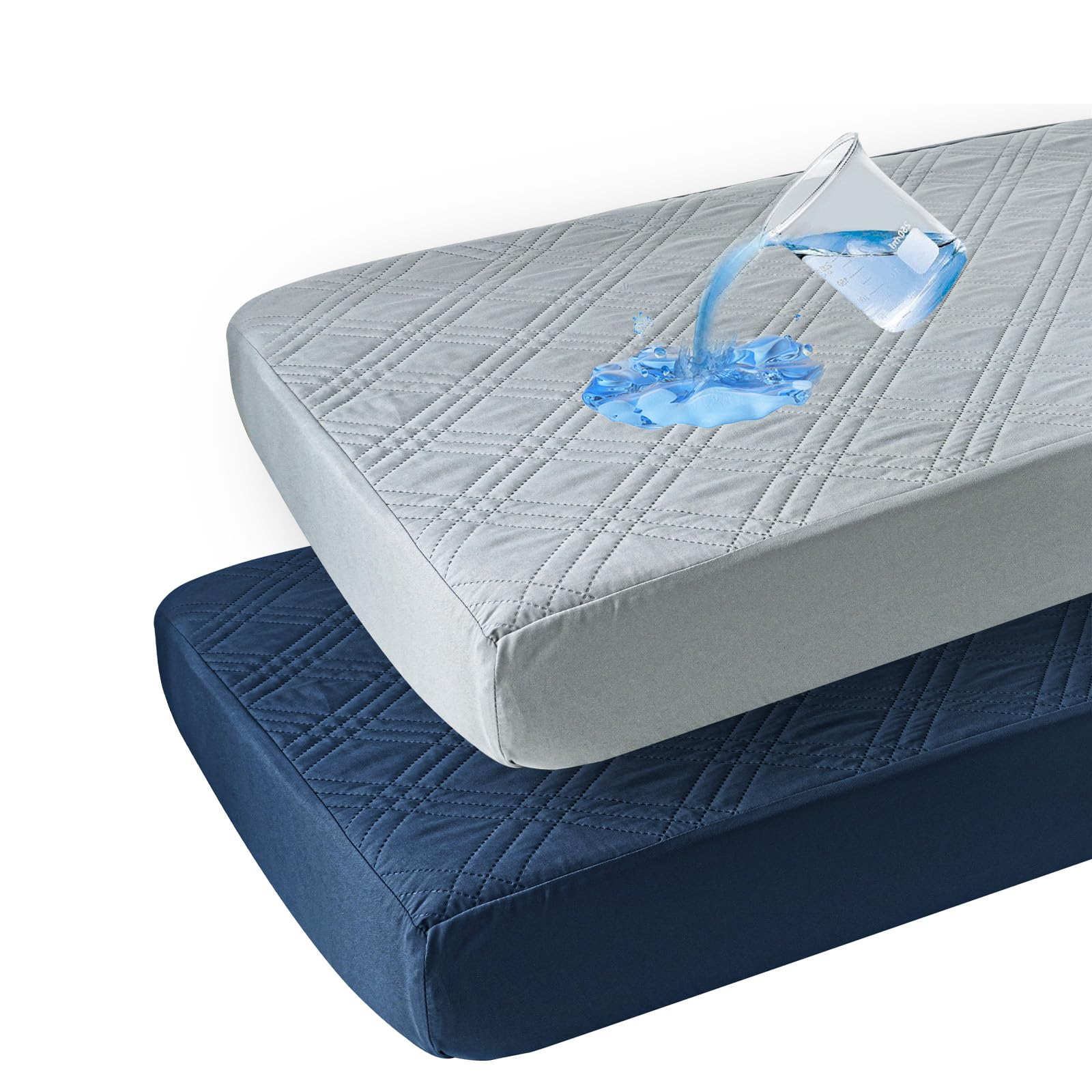 David's Kids 2Pack Waterproof Crib Mattress Protector pack-shot demonstrates durable protection for crib mattresses.