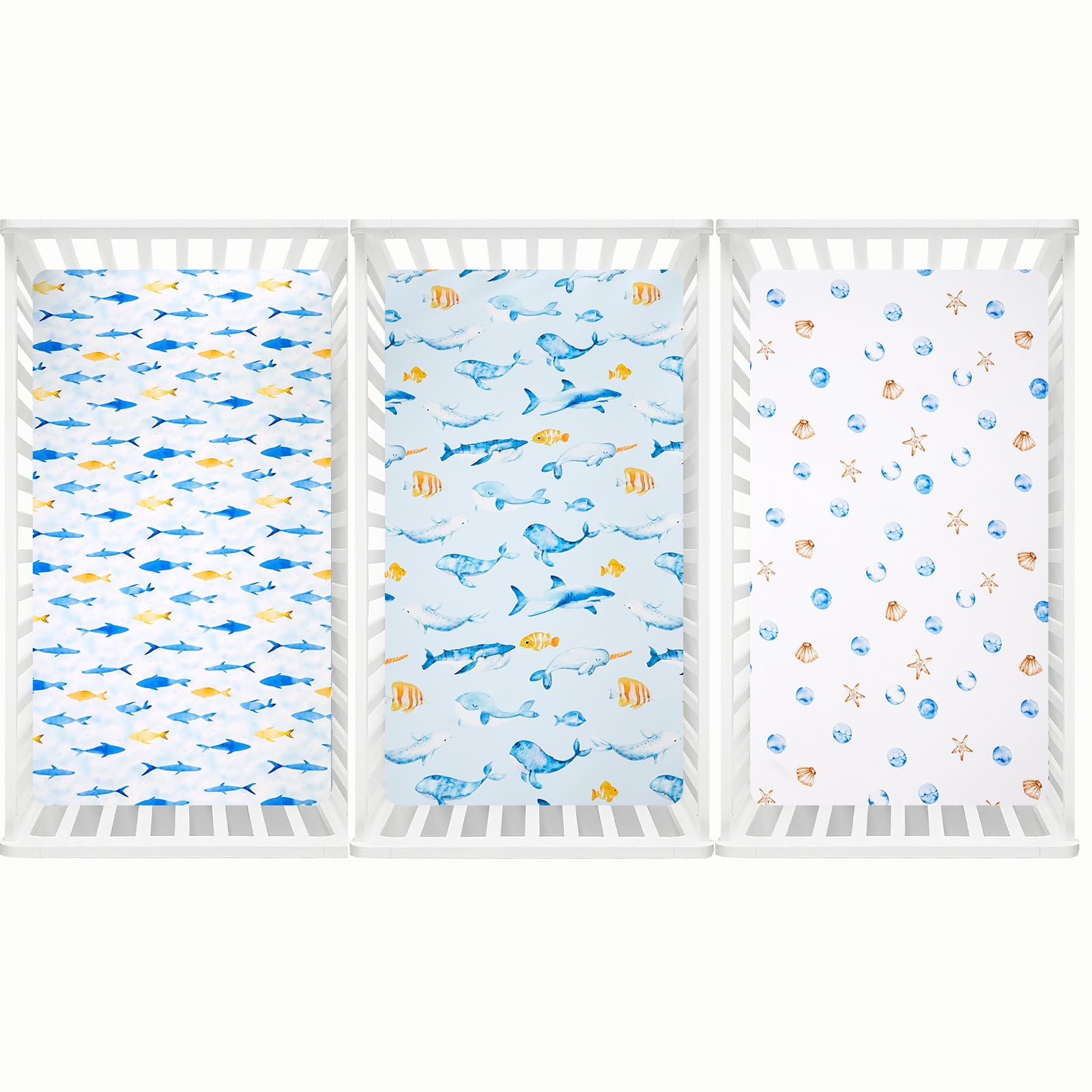 David's Kids 3-pack gift idea crib sheets suitable for baby showers and new arrivals.