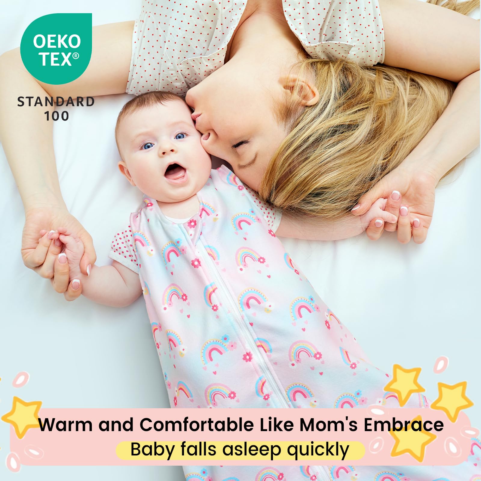 David's Kids sleep sack worn illustrates soft warmth and full-body comfort.
