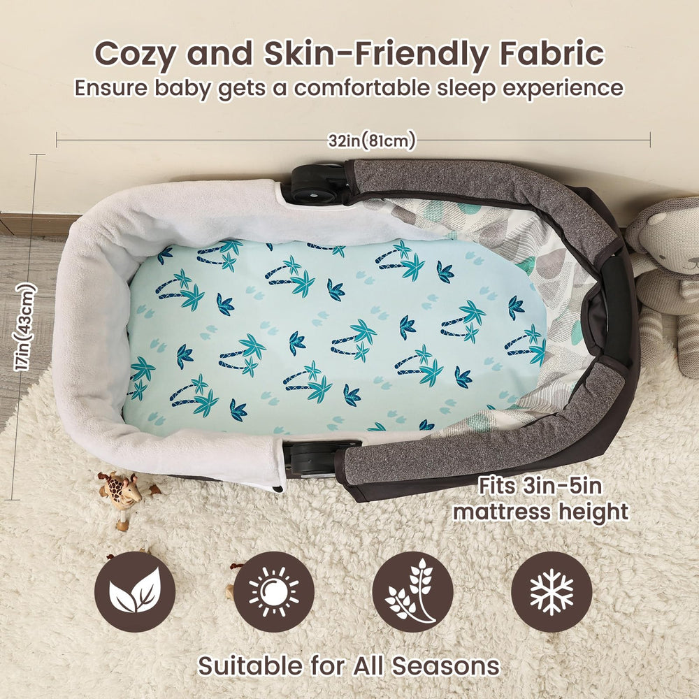 david's kids bassinet sheets with elastic band keeping sheet flat and secure