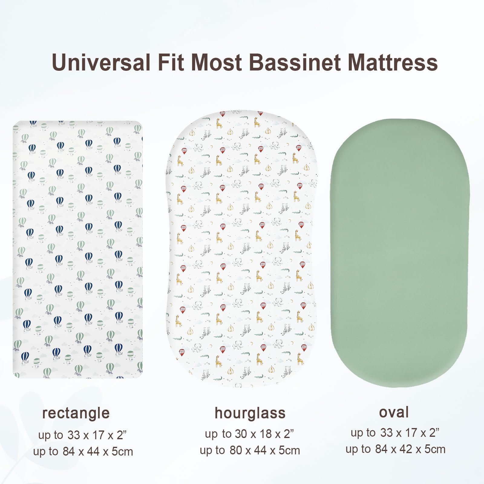 David's Kids neutral-pattern sheets fit most bassinet mattresses securely.