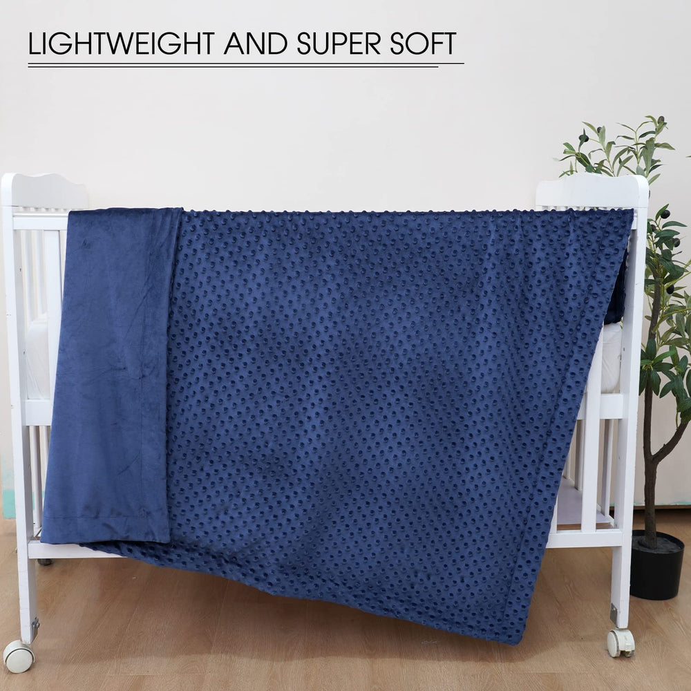 David's Kids navy blue baby blanket 30x40 is versatile for crib use.
