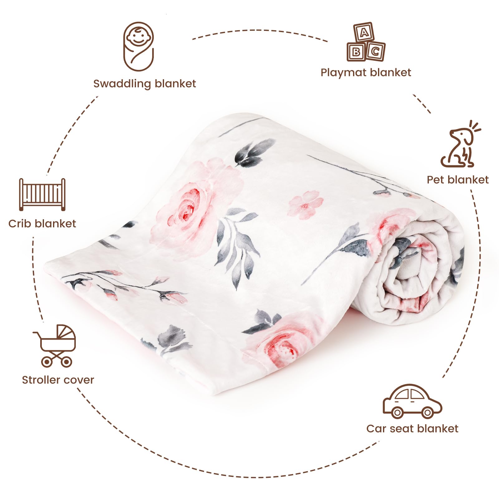 David's Kids blanket used as stroller cover for on-the-go comfort.