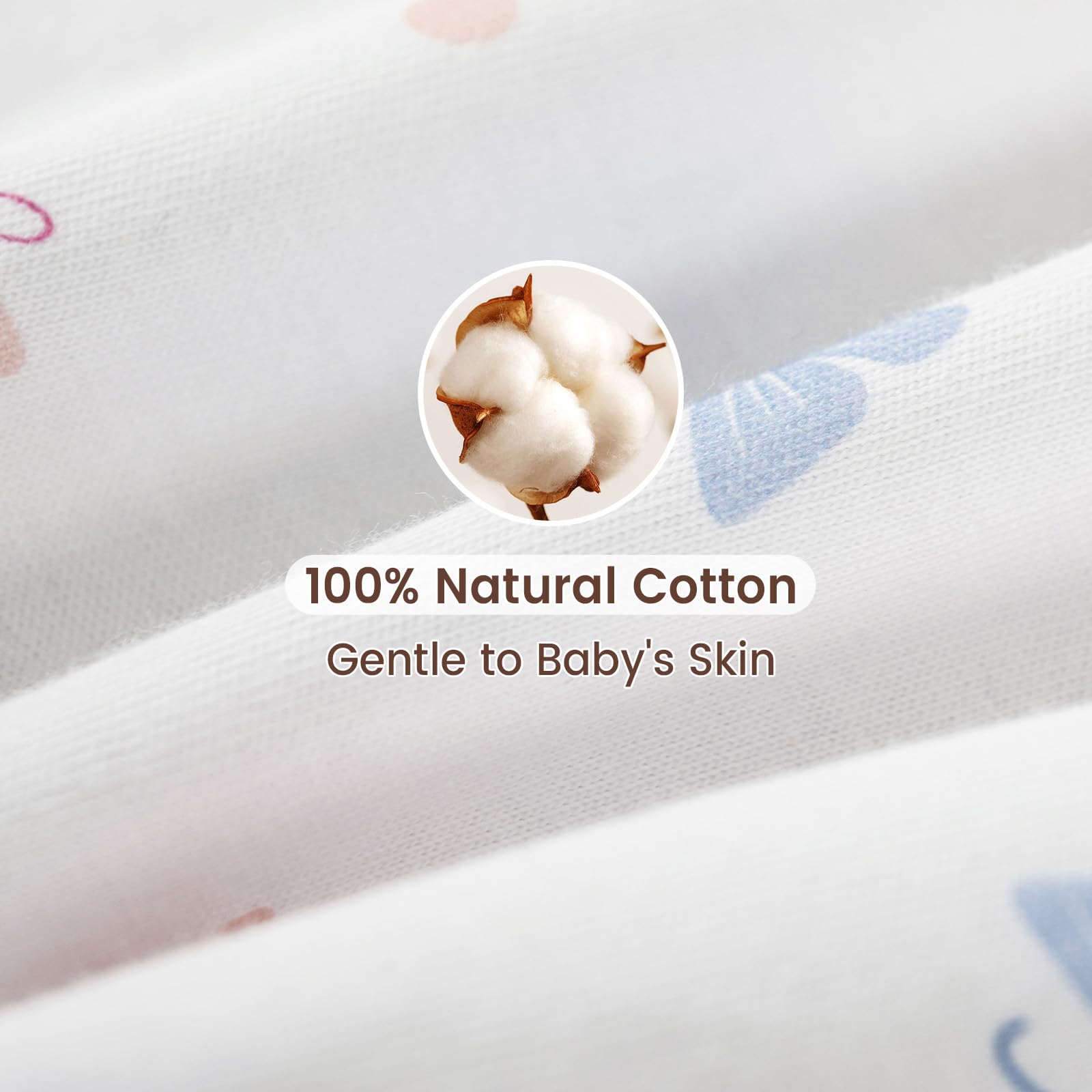 David's Kids butterfly sleep sack fabric texture reveals breathable long staple cotton.