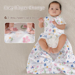 David's Kids butterfly sleep sack legroom close-up shows roomy bottom.
