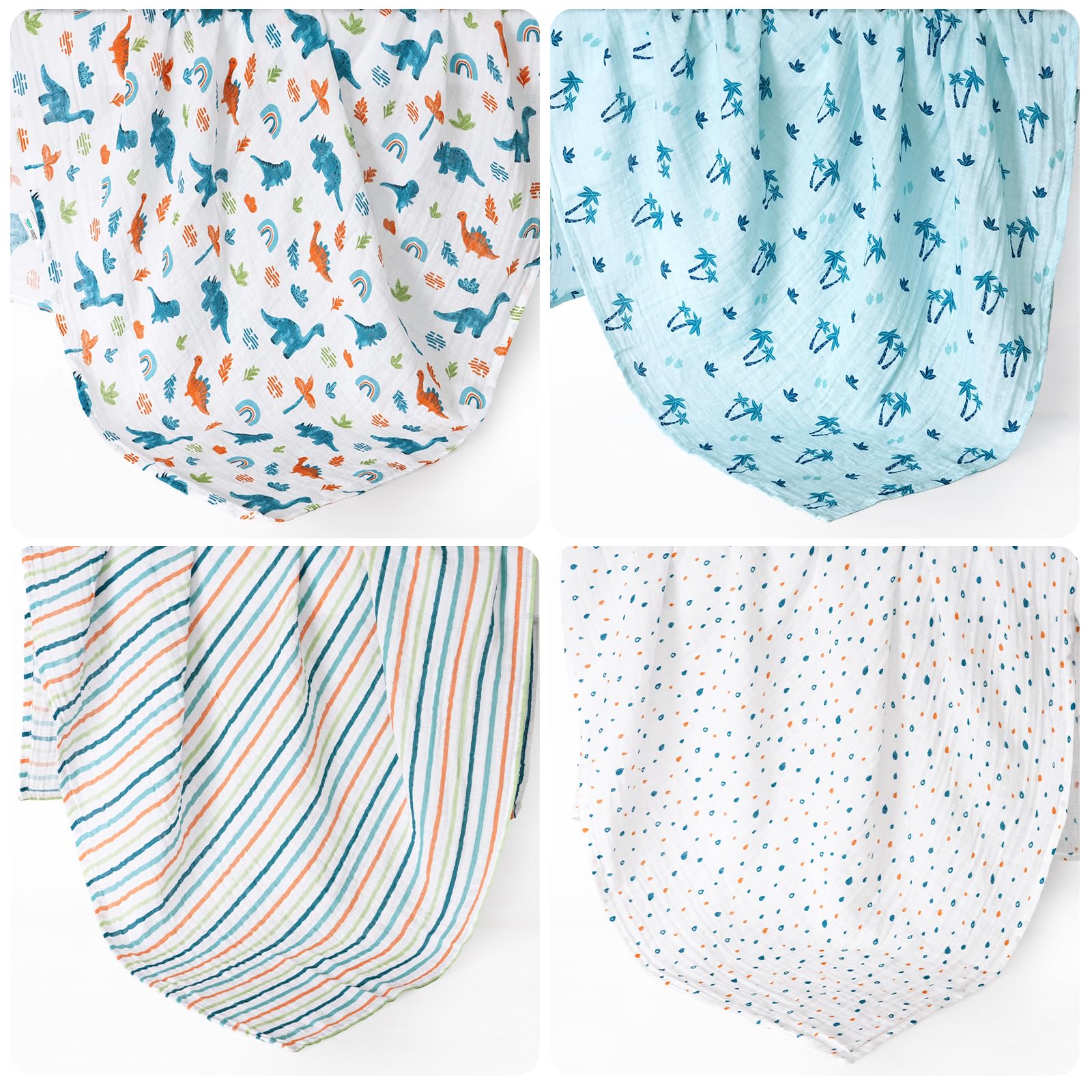 David's Kids dinosaur blue swaddle blanket wash-care shows machine washable convenience.