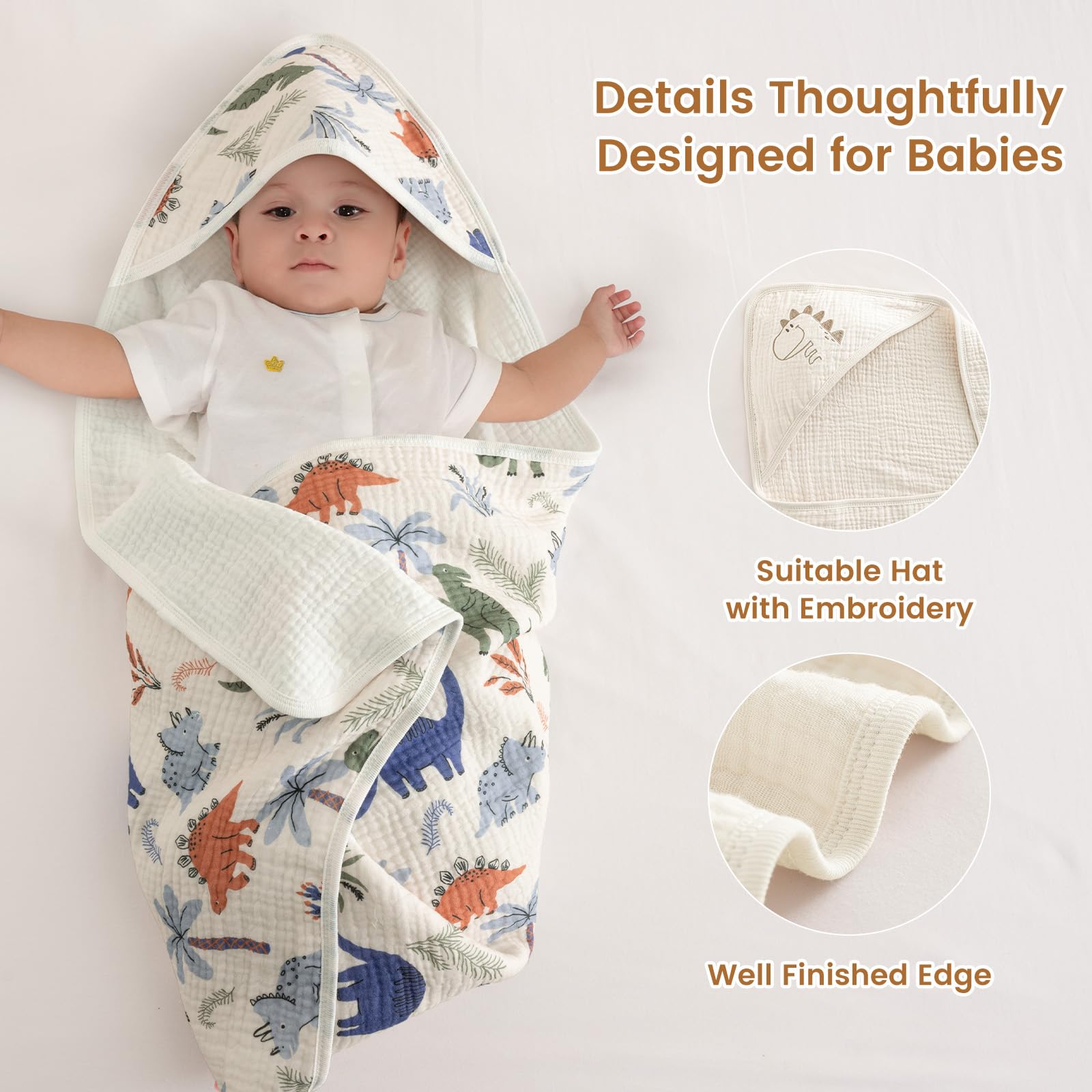 David's Kids dinosaur hood detail emphasizes safety hood and durable stitching for everyday use.