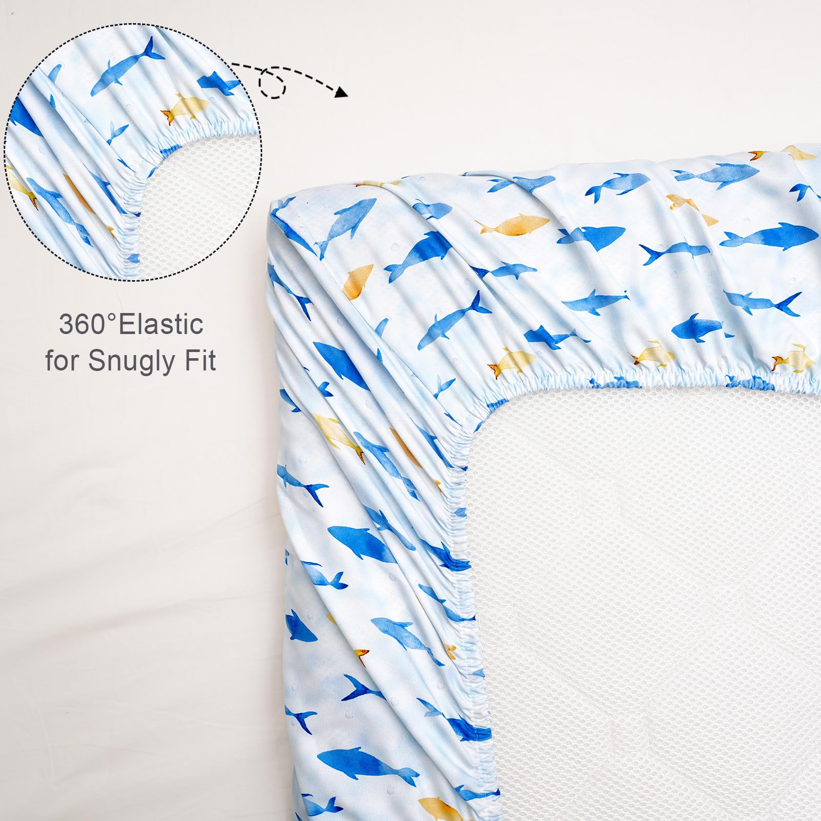 David's Kids easy-care crib sheets stay colorfast and soft after washing.