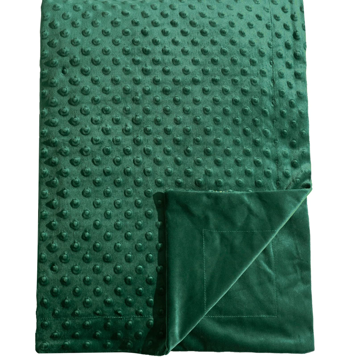 David's Kids emerald green minky blanket close-up shows plush texture for cozy comfort.
