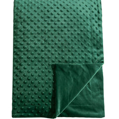 David's Kids emerald green minky blanket close-up shows plush texture for cozy comfort.