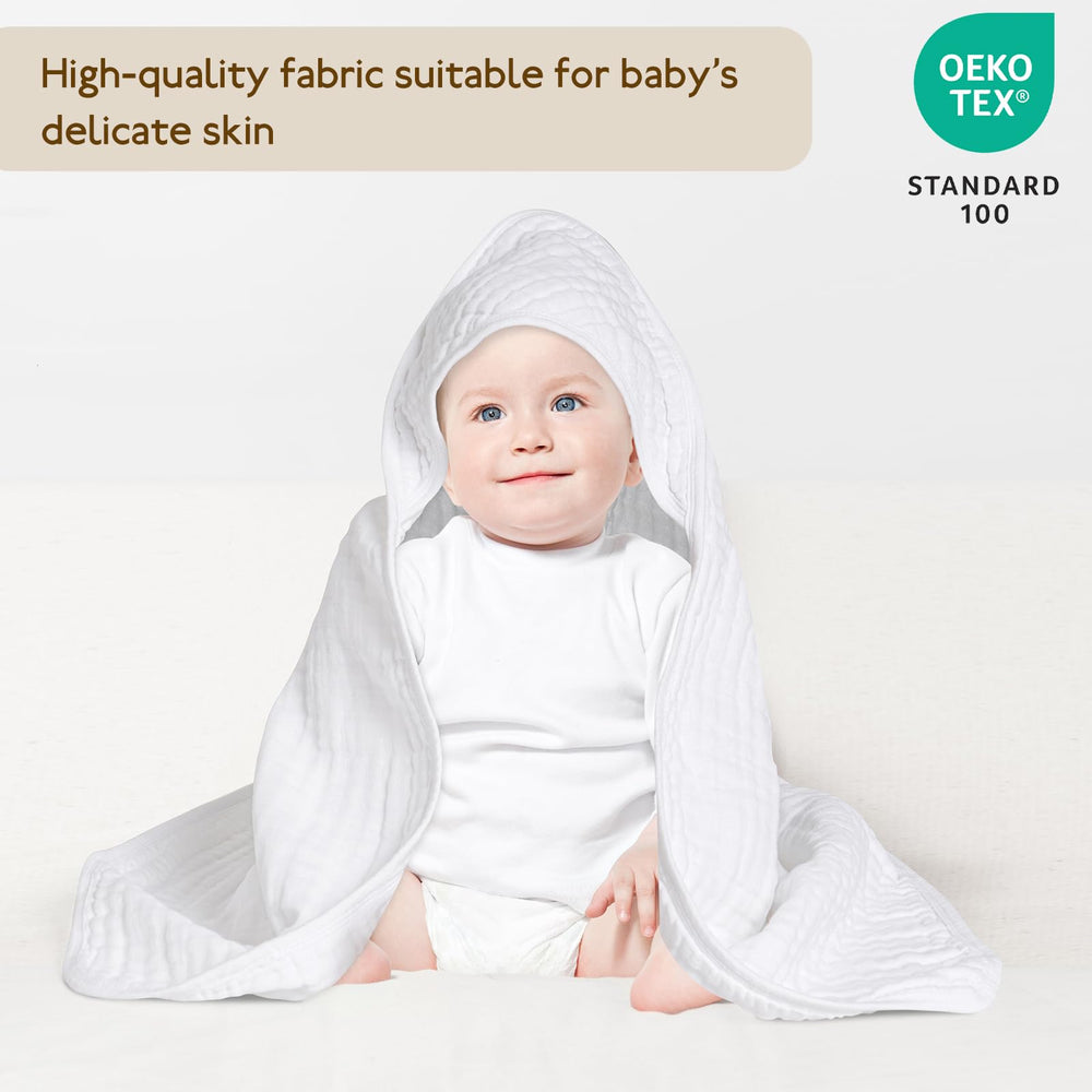 David's Kids hooded towel baby wrap 32x32 wraps newborns warmly after baths.