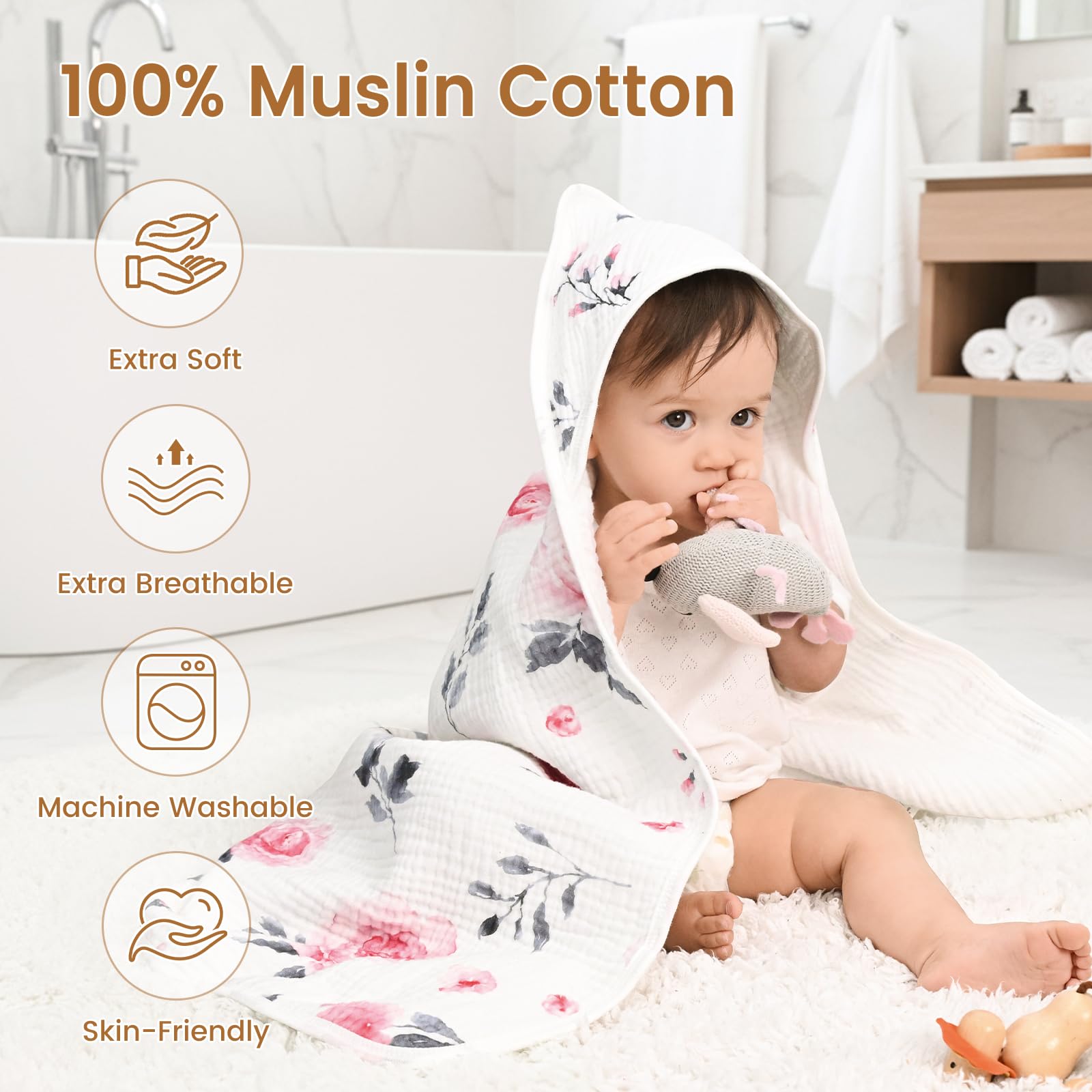 David's Kids hooded towel with a face-safe hood design for comfortable wrapping.