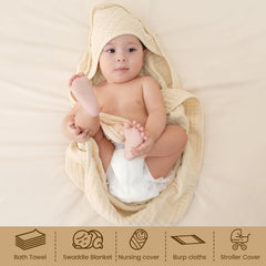 David's Kids green hooded towel folded in gift-ready box