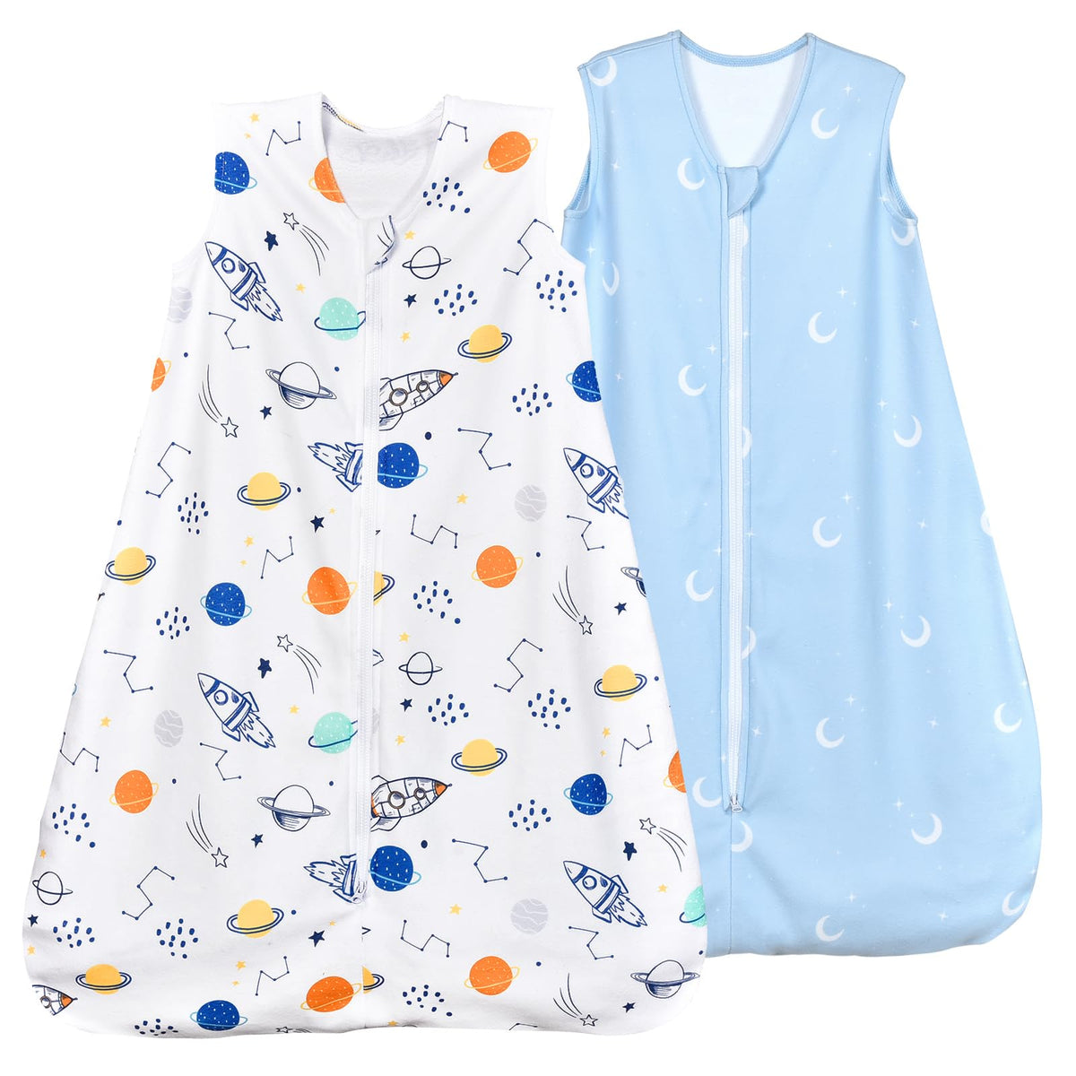 David's Kids micro fleece sleep sack in space pattern delivers cozy warmth for chilly nights.
