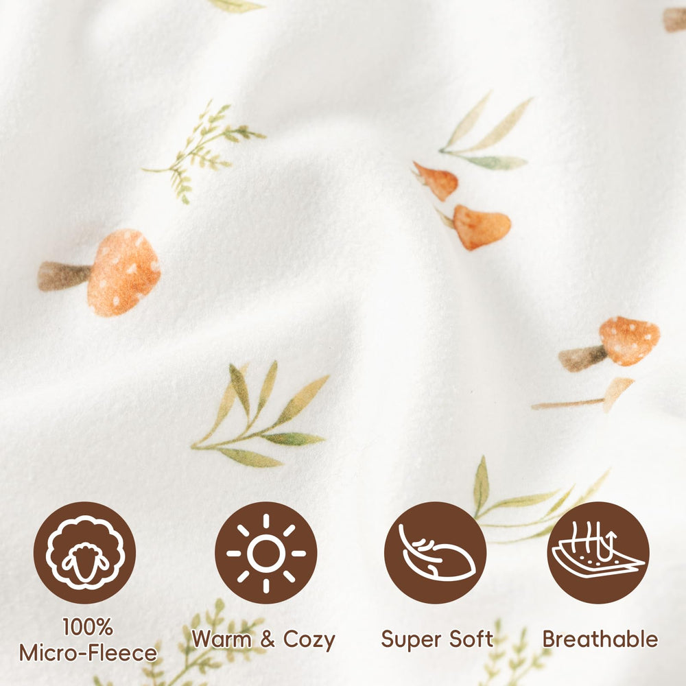 David's Kids woodland animals pattern sleep sack keeps babies snug during naps.