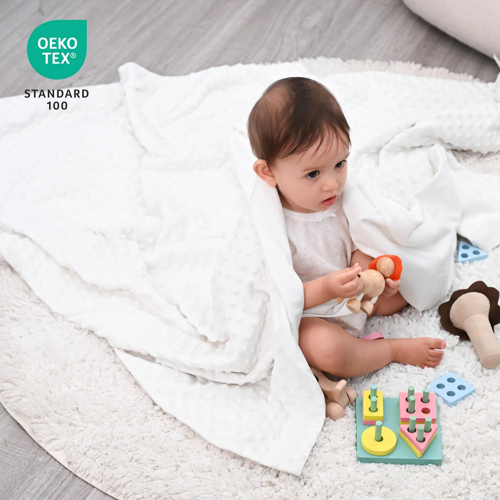 David's Kids Minky blanket back fleece surface offering smooth softness against delicate skin