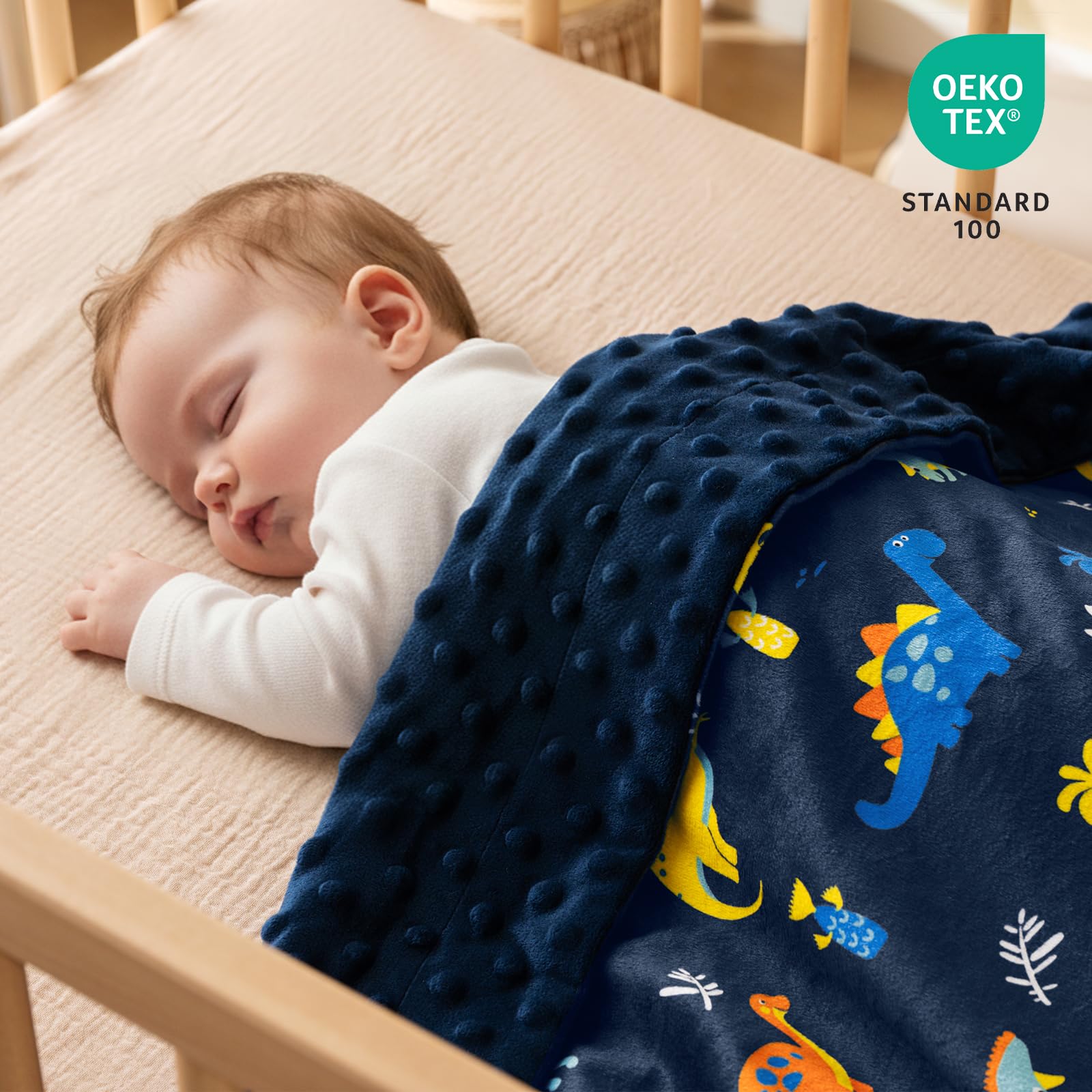 David's Kids Minky blanket crib usage demonstrates portable, lightweight warmth