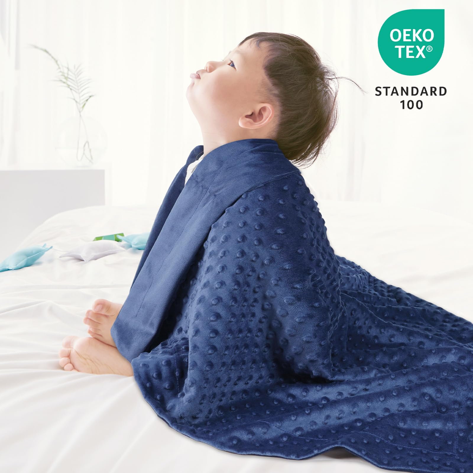 David's Kids raised dots minky blanket adds visual touch during baby play.