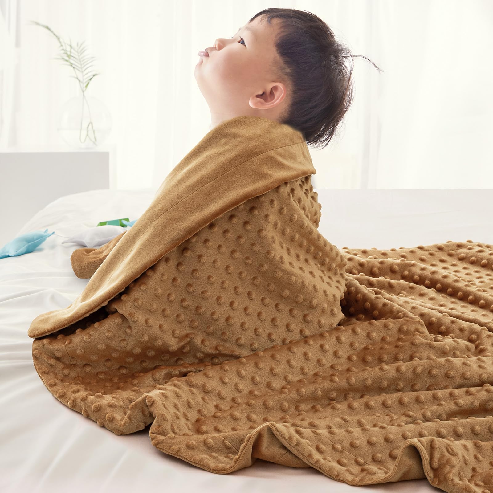 David's Kids Minky blanket with raised dots for tactile engagement