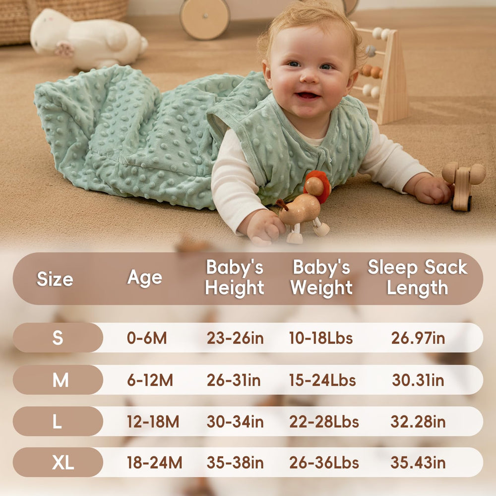 David's Kids Minky Sleep Sack sage green interior cotton lining feel