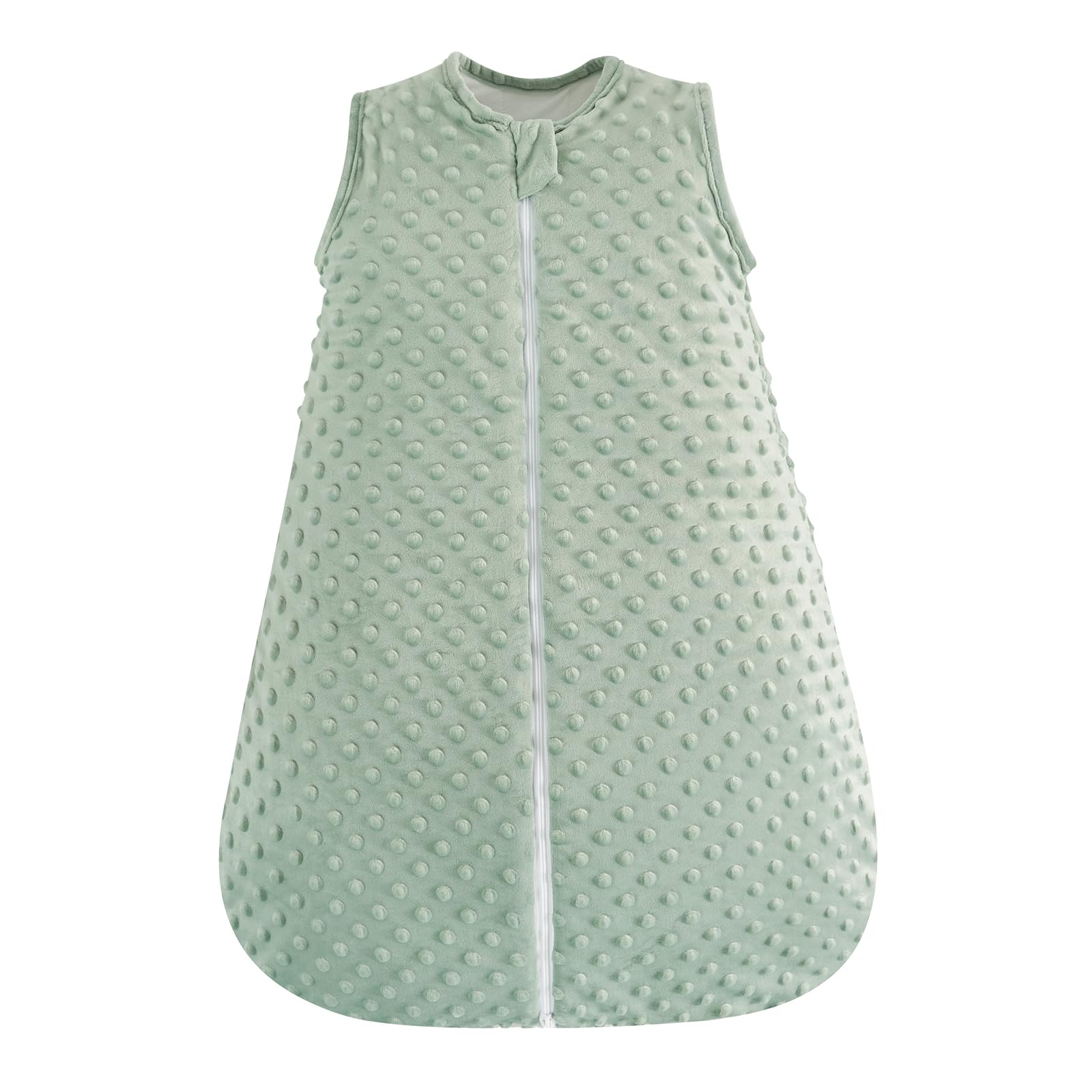David's Kids Minky Sleep Sack sage green front view showing cozy warmth