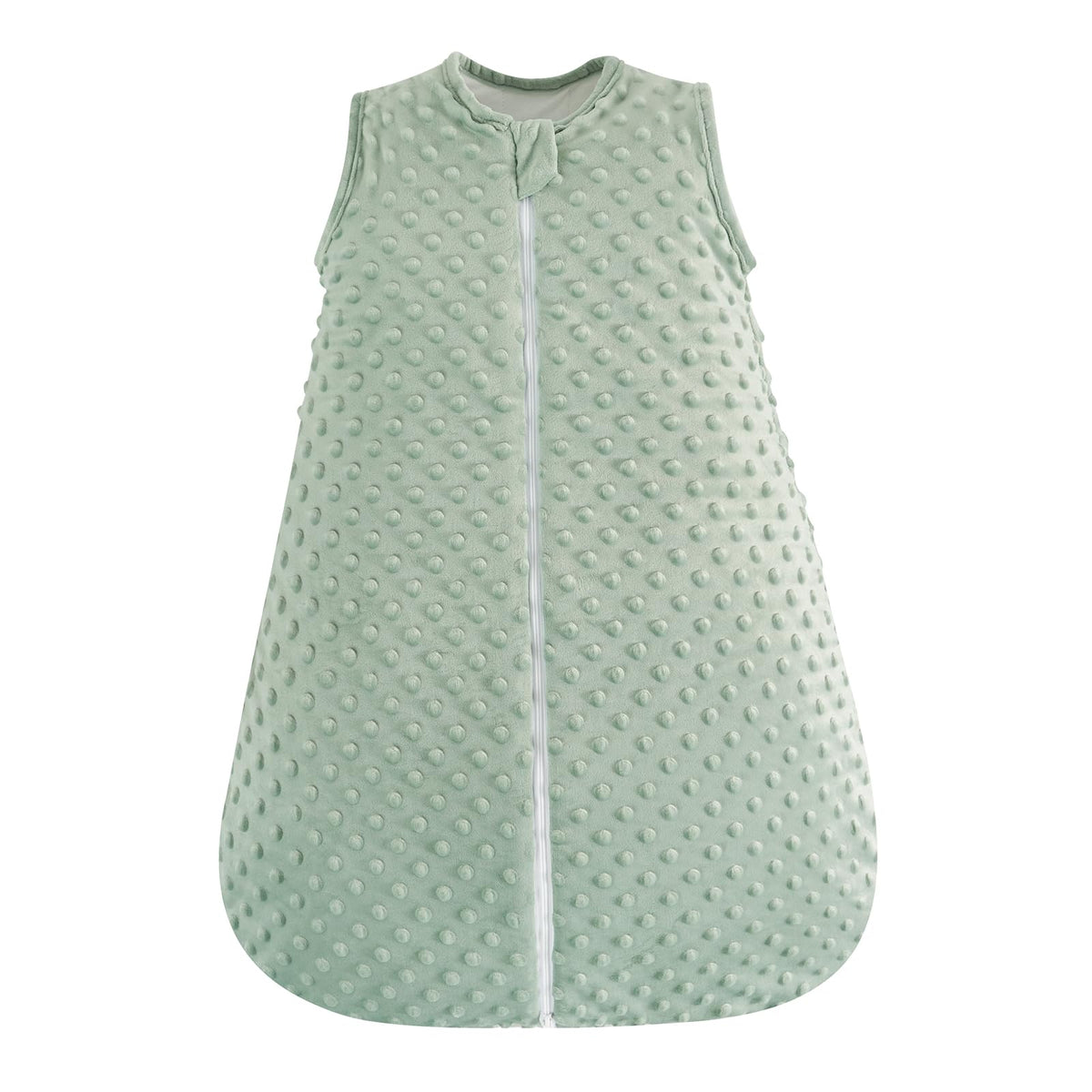David's Kids Minky Sleep Sack sage green front view showing cozy warmth