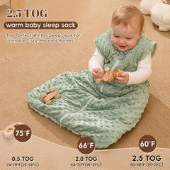 David's Kids Minky Sleep Sack sage green side view for easy diaper changes