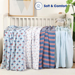 David's Kids muslin blanket with flag pattern showcases stylish design for boys or girls.