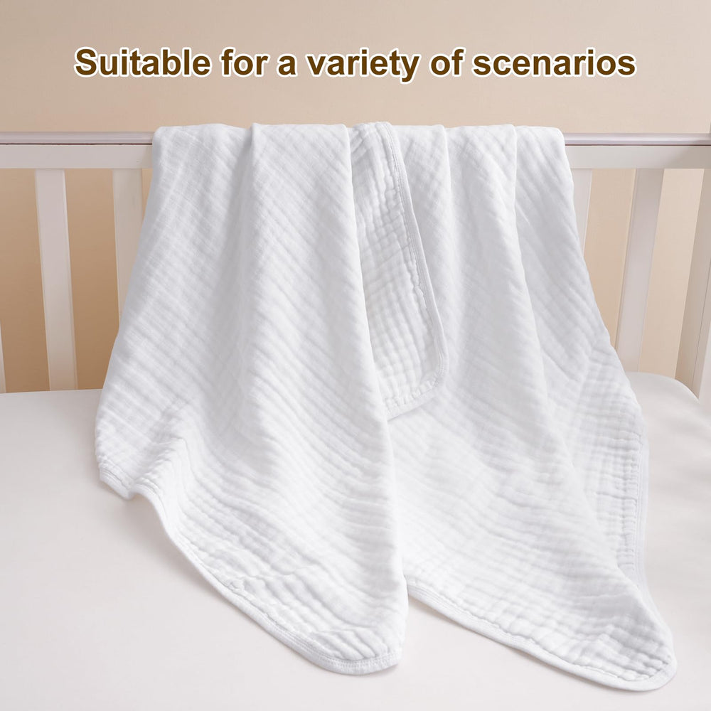 David's Kids muslin cotton towel 6-layer thickness absorbs moisture quickly after baths.