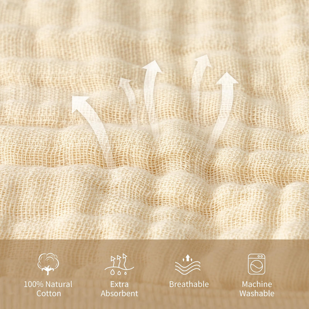 David's Kids muslin cotton 6-layer detail emphasizes durability and quick moisture-wicking.