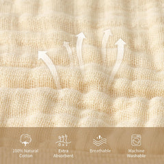 David's Kids muslin cotton 6-layer detail emphasizes durability and quick moisture-wicking.