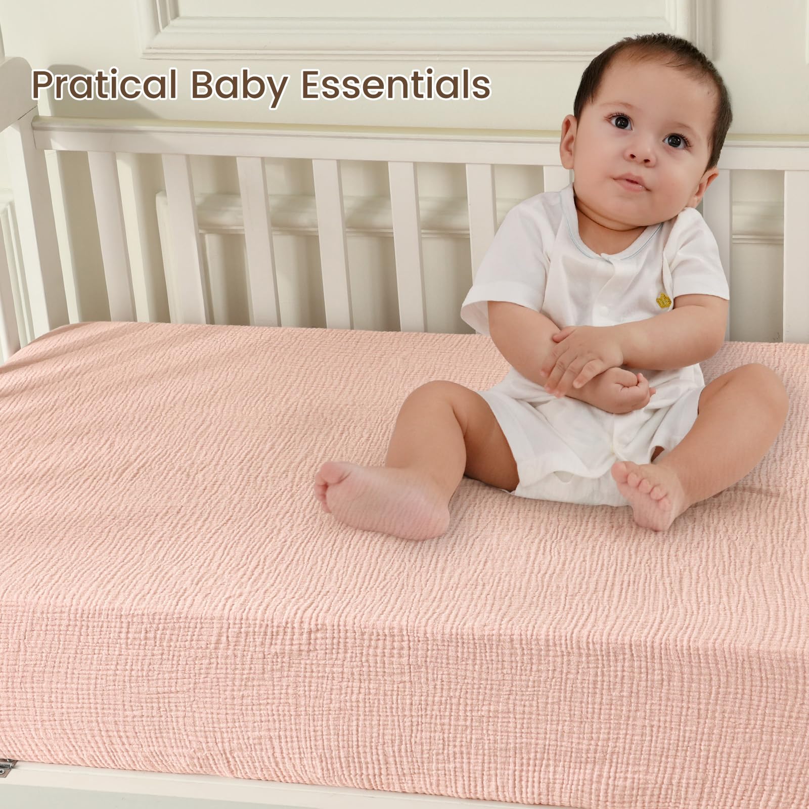 David's Kids Muslin Crib Sheets color options Snow White English Rose