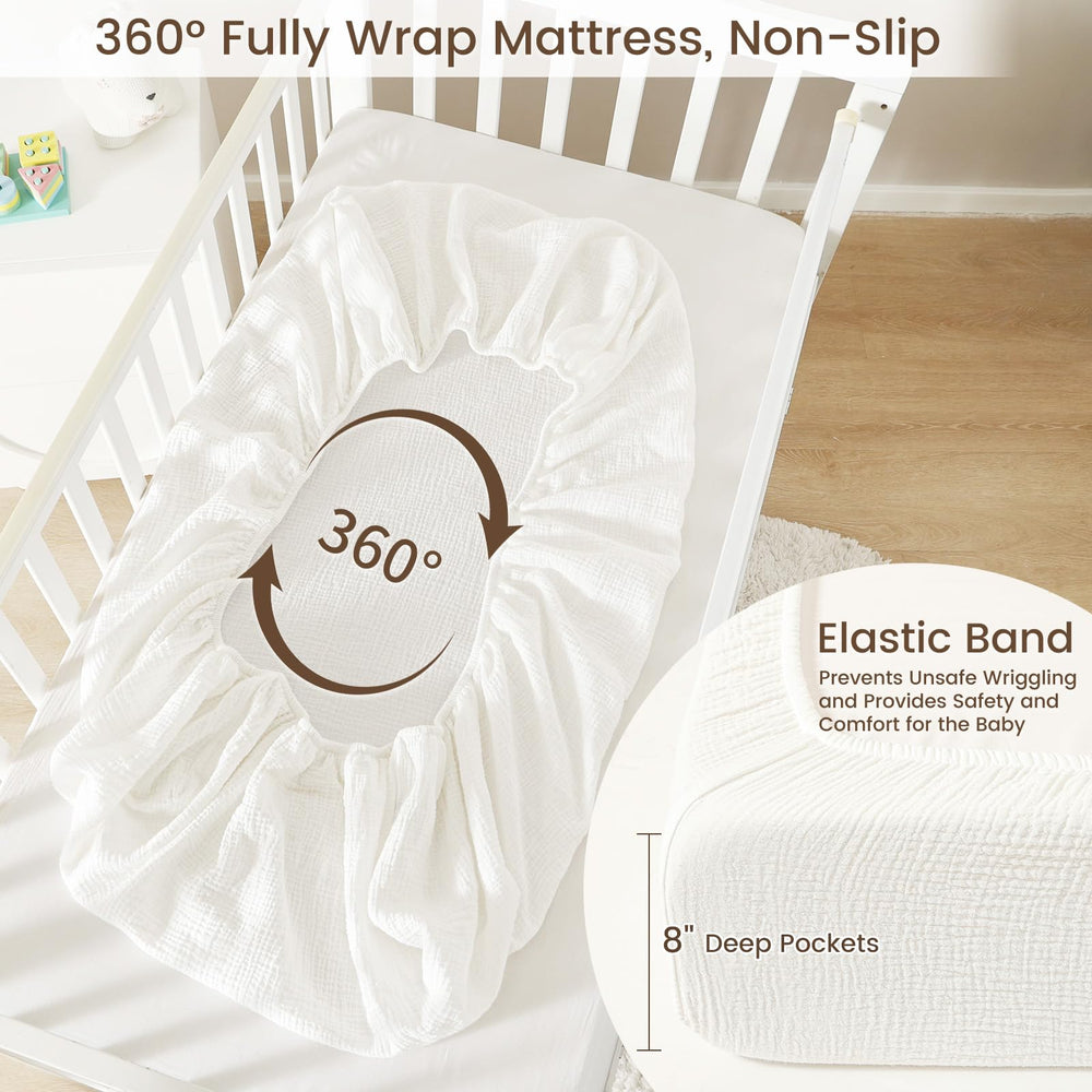 David's Kids Muslin Crib Sheets reinforced stitching and durable edges