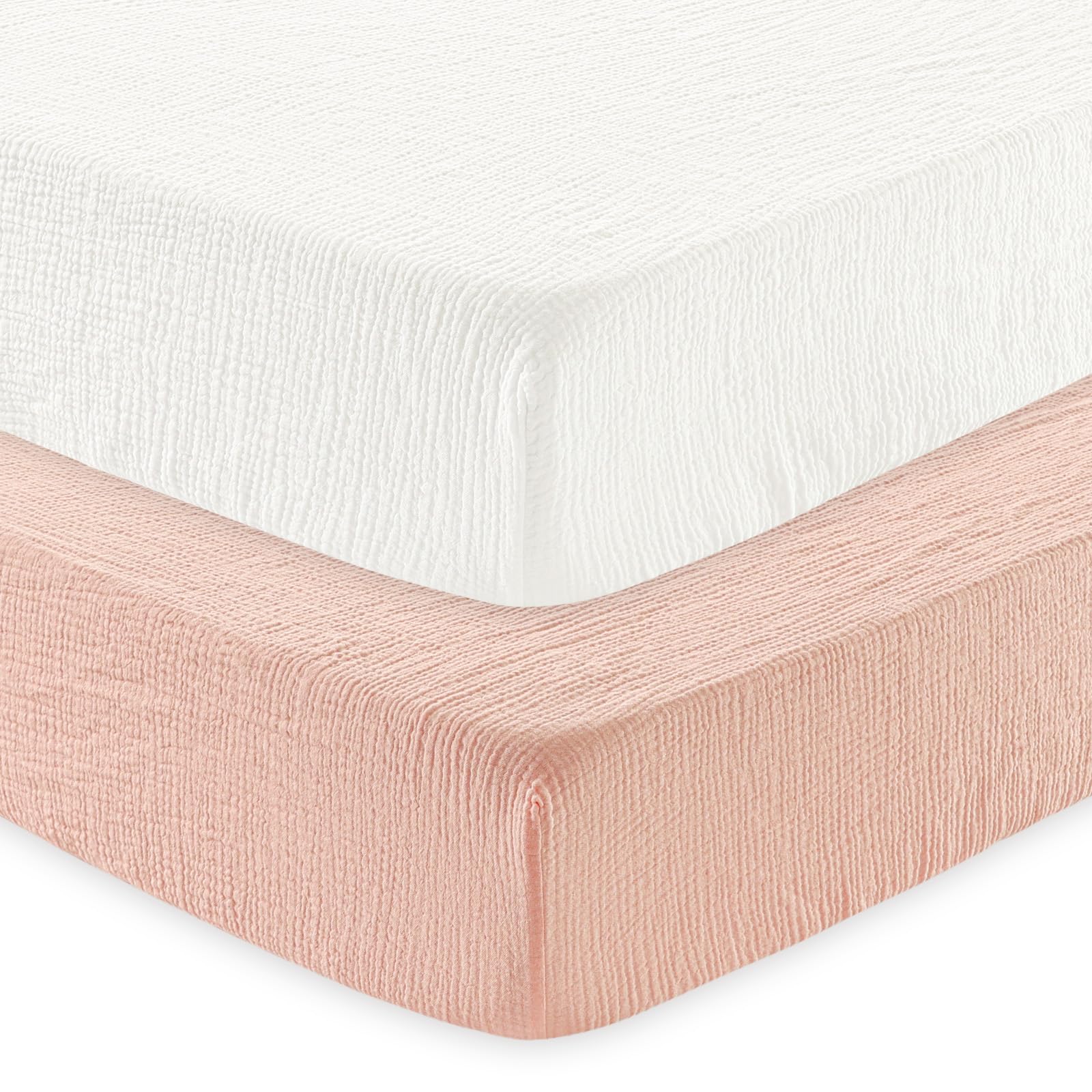 David's Kids Muslin Crib Sheets Snow White and English Rose—soft front view for gentle sleep