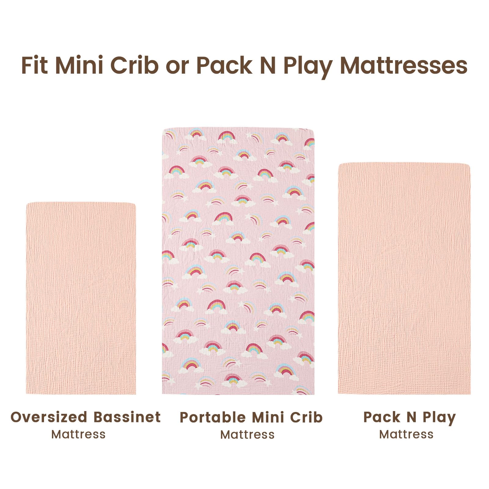 David's Kids muslin mini crib sheets machine-washable and fade-resistant.