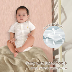 David's Kids muslin mini crib sheets 2-pack neatly fits pack n play