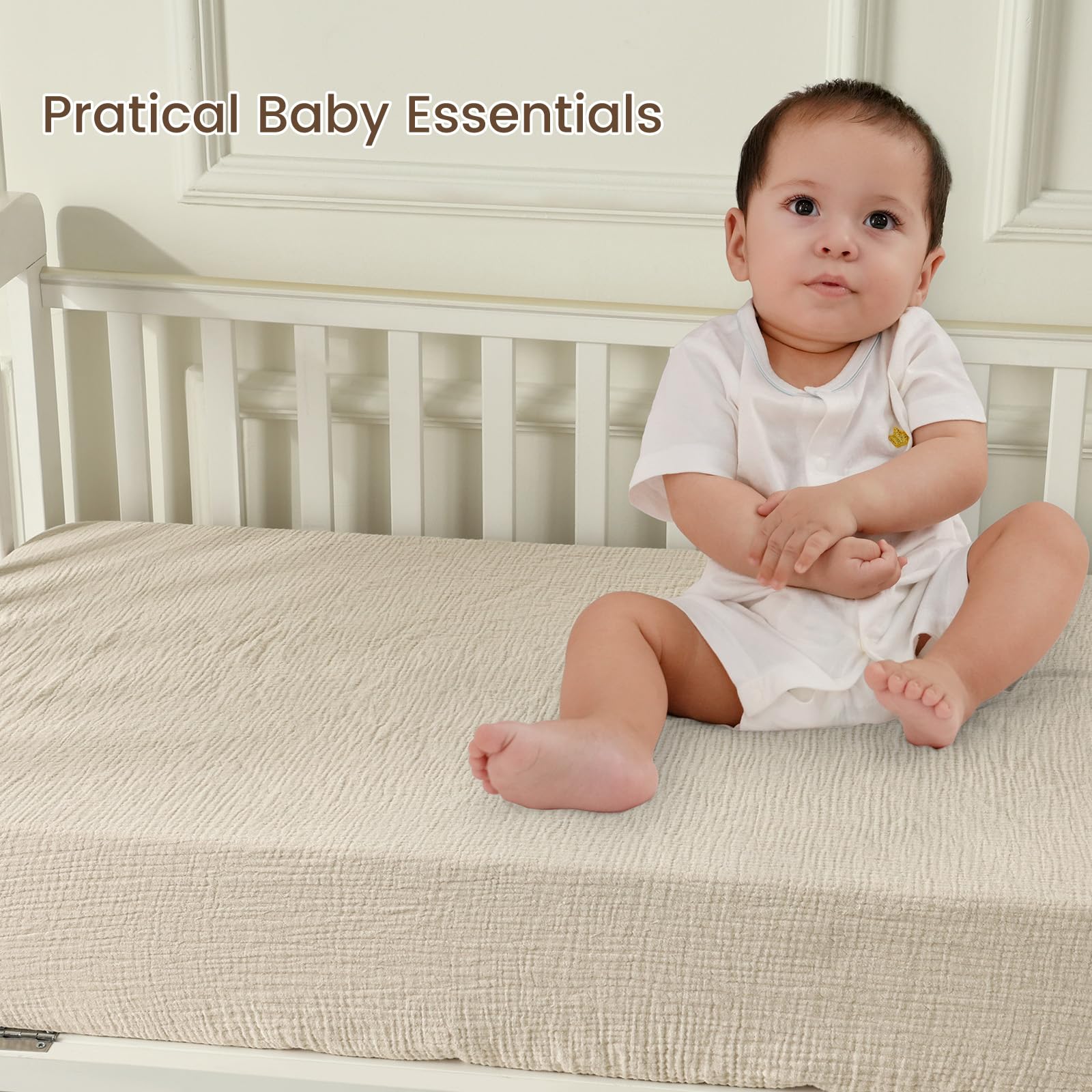David's Kids muslin sheets in nursery color duo, pairing with decor.