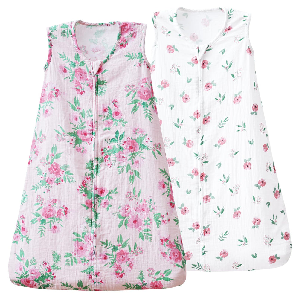 David's Kids muslin sleep sack top view shows breathable fabric for comfy naps.