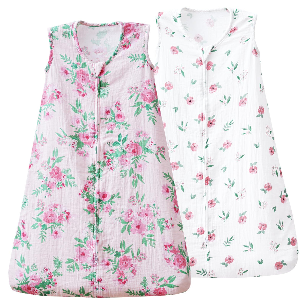 David's Kids muslin sleep sack top view shows breathable fabric for comfy naps.