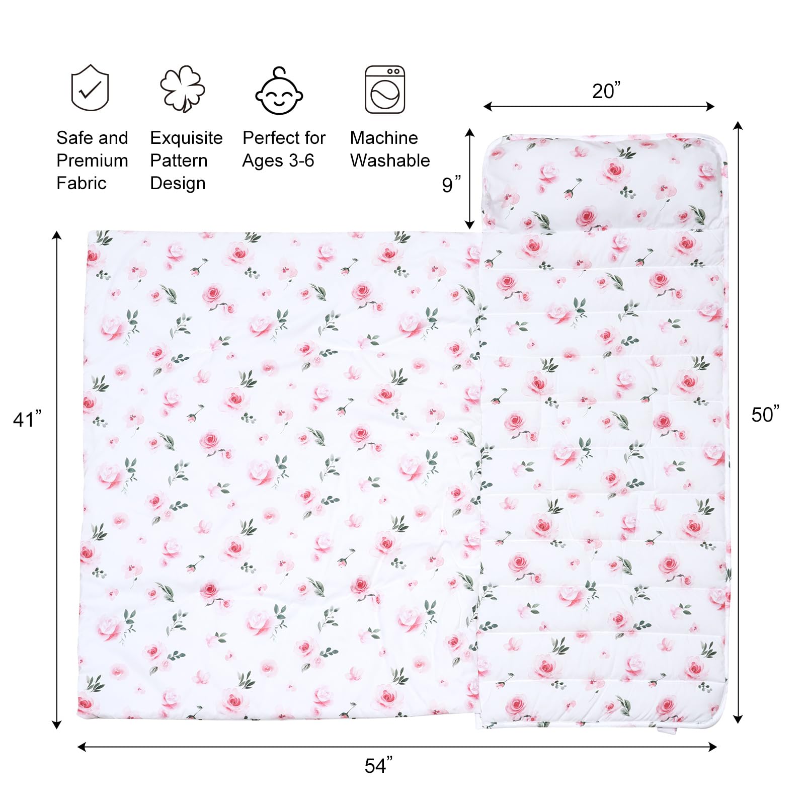 David's Kids nap mat closure straps and carrying handle for simple travel