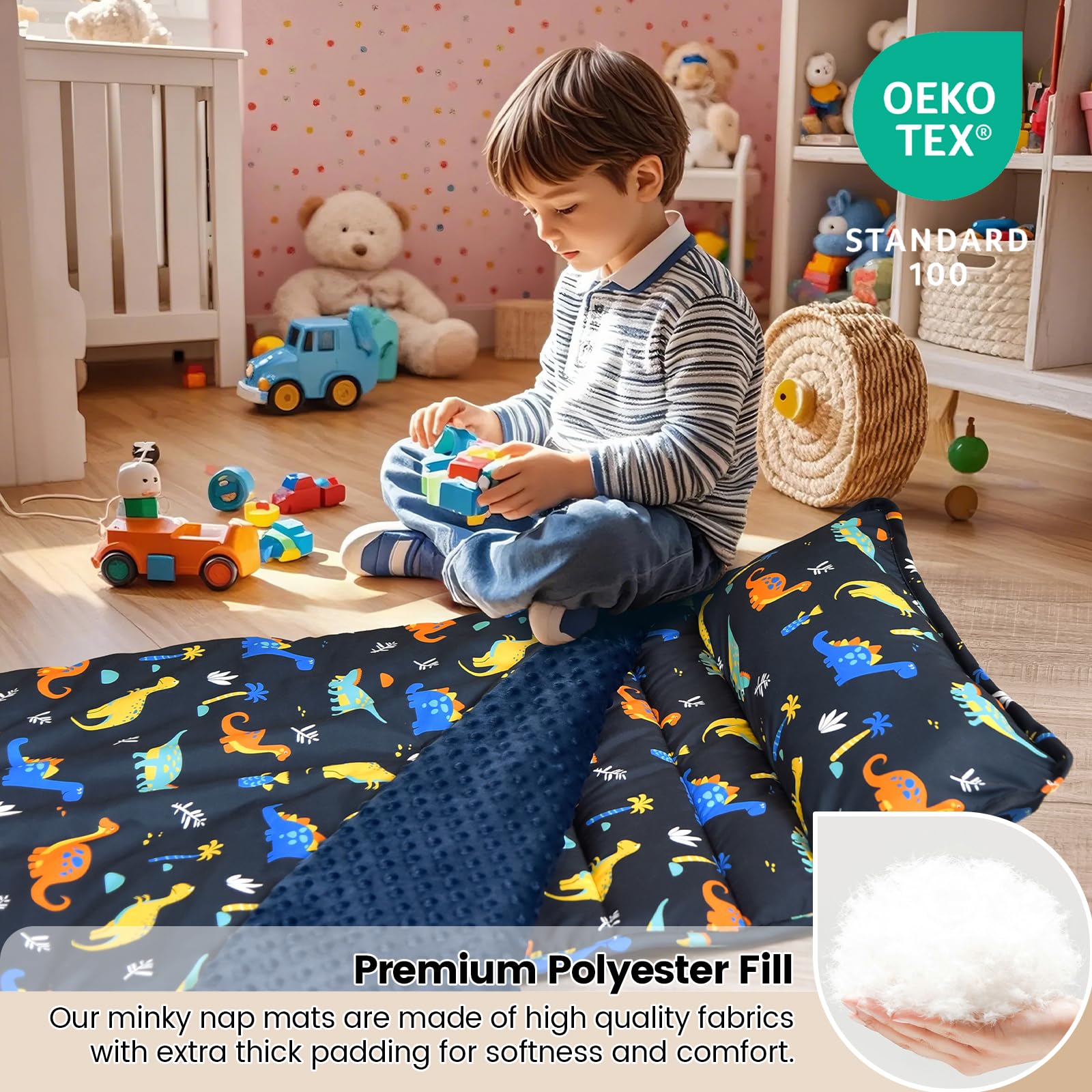 David's Kids nap mat padded back for secure cozy use