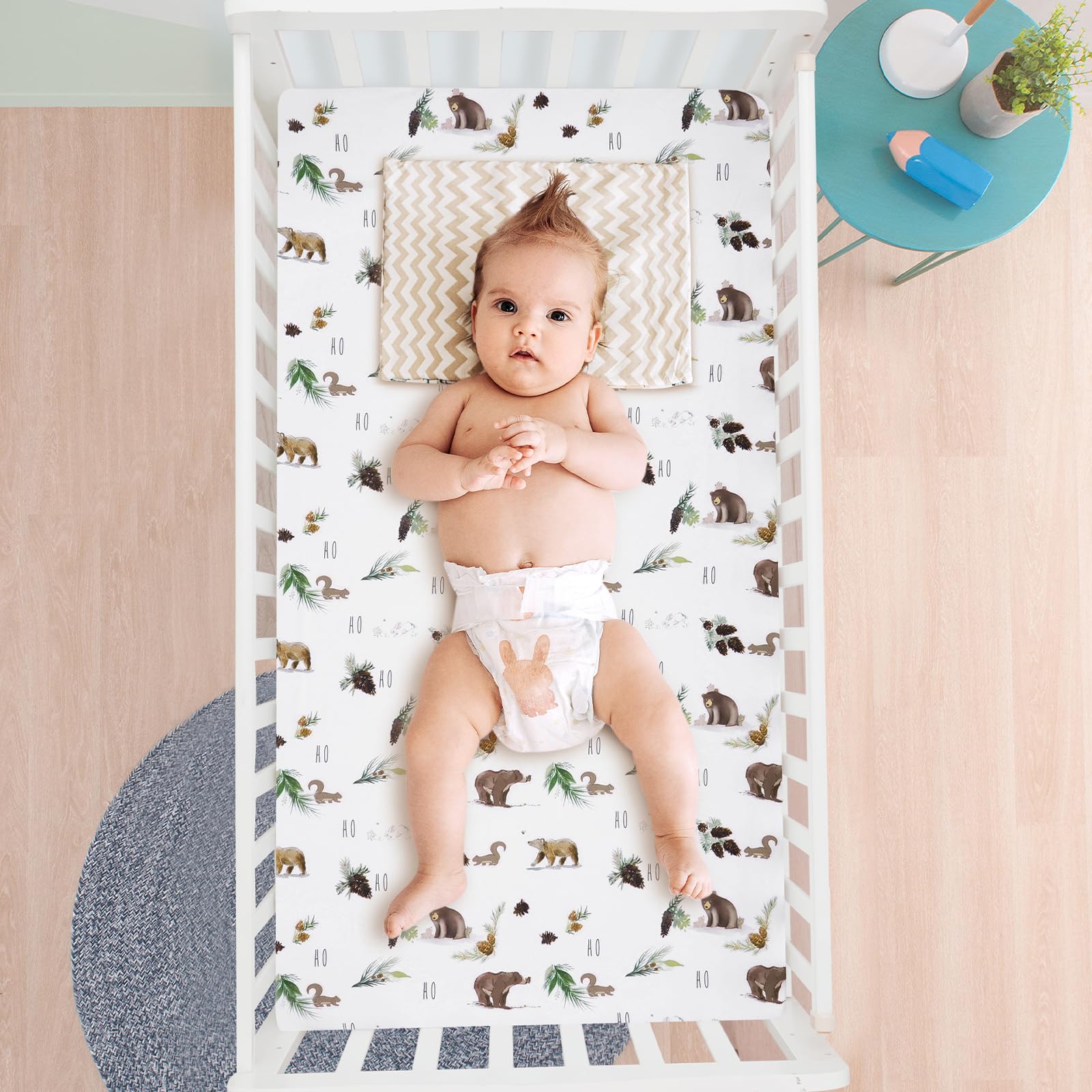 David's Kids neutral crib sheets fit standard cribs with soft microfiber