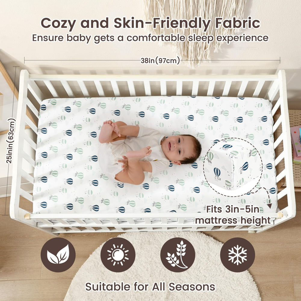 David's Kids playard-fit mini-crib-sheets stay secure on most 1 to 5 inch mattresses.