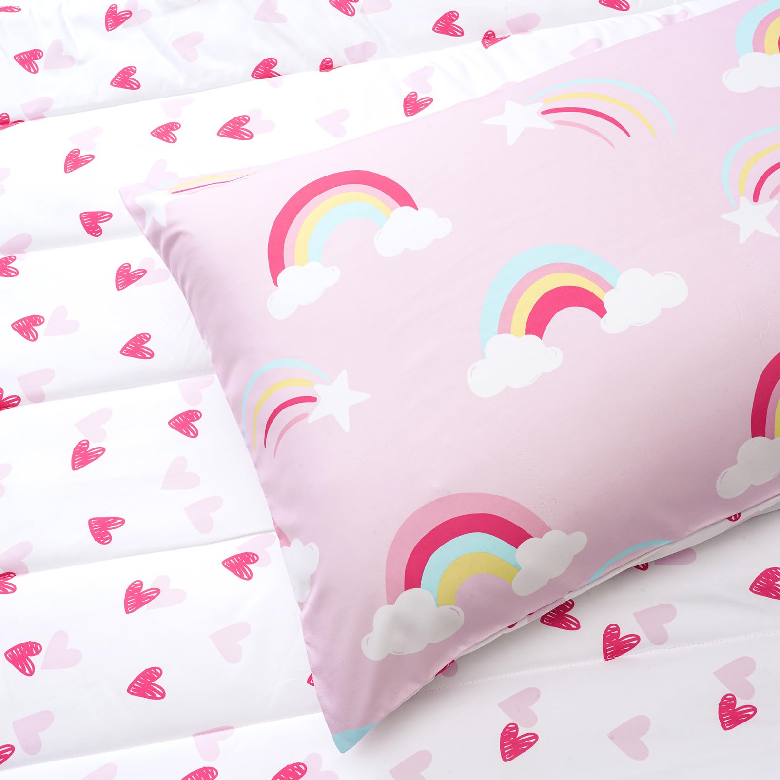 david's kids rainbow pattern design emphasizes cheerful rainbow motif appealing to kids.
