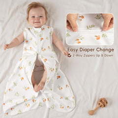 David's Kids sleep sack features a safe two-way zipper for easy diaper changes.