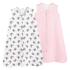 David's Kids sleep sack fabric close-up shows soft organic cotton texture for breathable comfort.