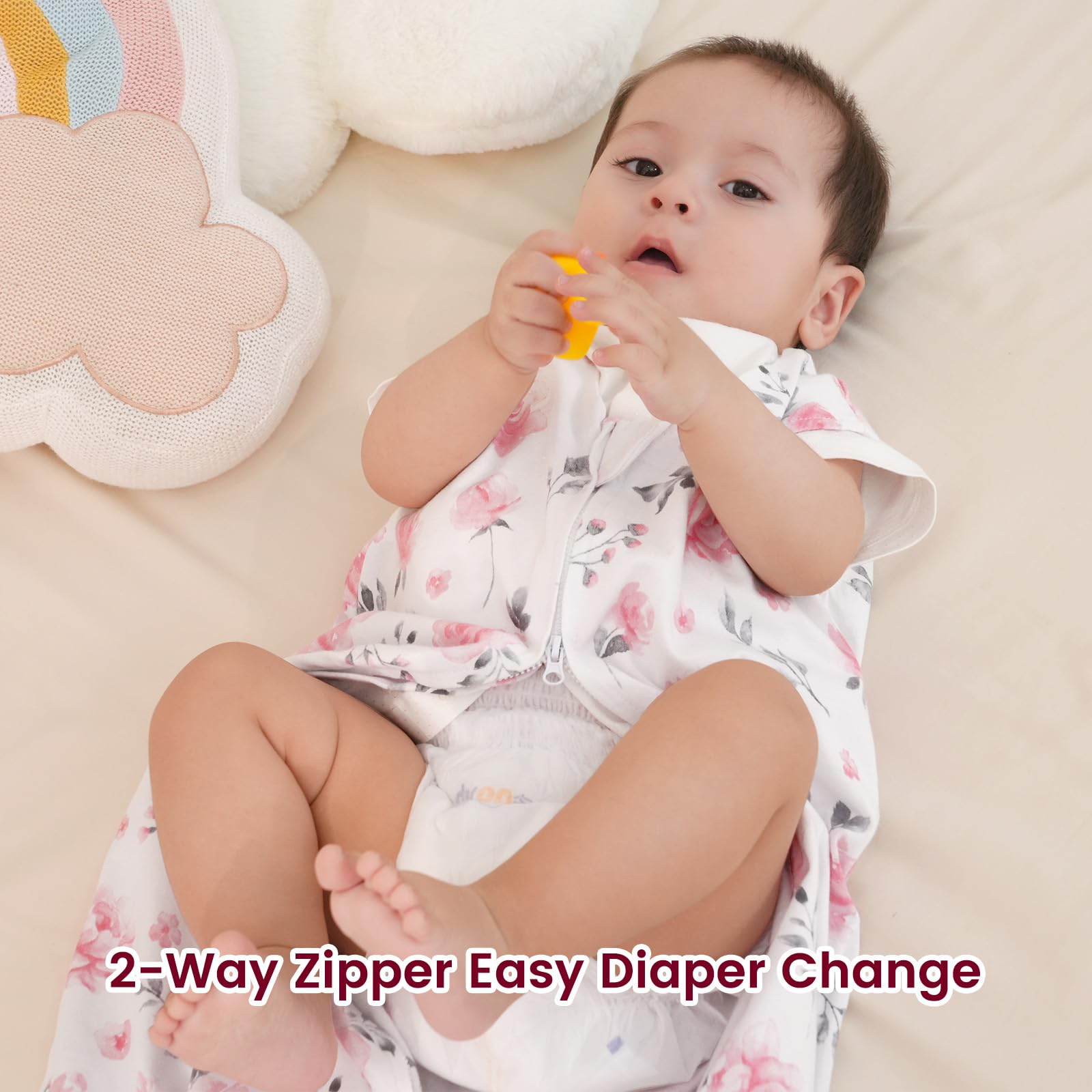 David's Kids sleep sack offers roomy leg space for kicking.