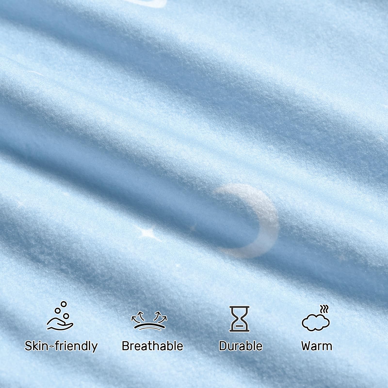 David's Kids clouds pattern sleep sack offers breathable warmth during nap time.